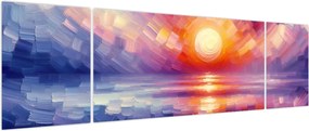 Obraz - Kolorowy artystyczny zachód słońca (170x50 cm)