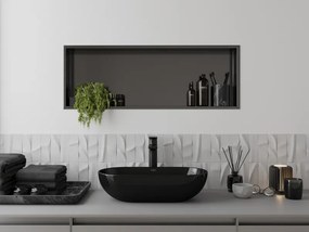 Mexen X-Wall-R półka wnękowa z kołnierzem 90 x 30 cm, gun gray szczotkowany - 19E0903010