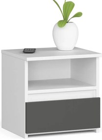 Minimalistyczna szafka nocna biały + szary - Morivo