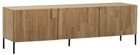 Szafka pod TV z litego drewna dębowego w naturalnym kolorze 180x56x46 cm Bono – WOOOD
