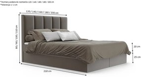 Łóżko kontynentalne CLASSIC 2 - 120x200