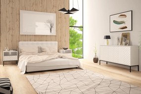 Wysoka komoda w jodełkę Aspen 07 biały mat/czarny