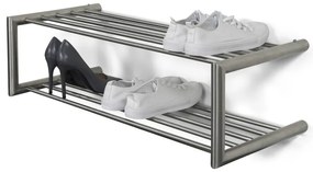 Metalowa wisząca szafka na buty w kolorze srebra 80x23x33,5 cm Soenz – Spinder Design