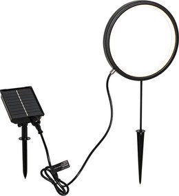 Lampa kolcowa czarna 50 cm z wbudowanym akumulatorem i panelem słonecznym LED IP65 - Adalind