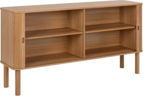 Fornirowana komoda z lamelami Langley o szerokości 160 cm, kolor dębowy