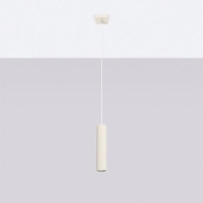 Lampa wisząca minimalistyczny Gloow, aluminium - 1 źródło światła 4000K - L.8 x H.118 cm - beżowy