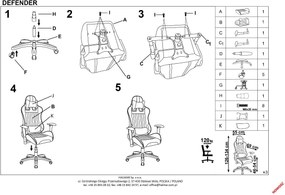 Wysoki fotel biurowy Defender