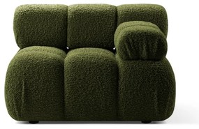 Zielony moduł sofy z materiału bouclé (prawostronny) Bellis – Micadoni Home