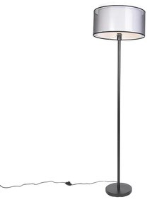 Lampa podłogowa czarna klosz biało-czarny 47cm - SimploDesignerski Oswietlenie wewnetrzne