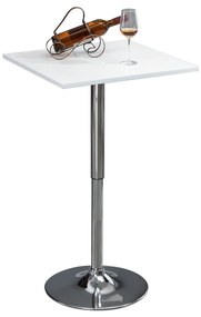 HOMCOM Regulowany stół barowy, obrotowy o 360°, nogi odporne na zarysowania, stabilna metalowa podstawa, Biały