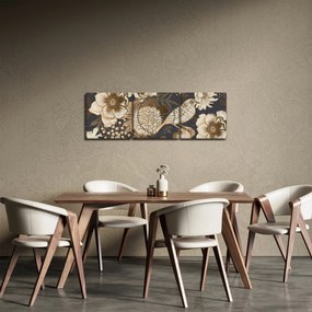 Obraz - Złoty ogród (z zegarem) (90x30 cm)