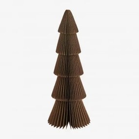 Papierowa Choinka Jespera ↑22.5 Cm & Karmelowy Brąz Z Złotym Brzegiem - Sklum