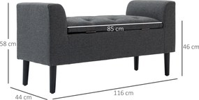 HOMCOM ławka 116 cm x 44 cm x 58 cm