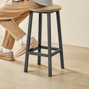 Taboret barowy, hoker - dąb sonoma / nogi czarne