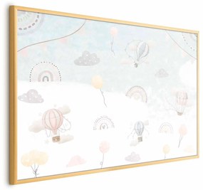 Plakat Przygoda pośród chmur 42x29,7 cm z ramą złotą bez marginesu ARTGEIST B