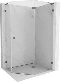 Mexen Lunar L kabina prysznicowa pięciokątna uchylna prawa 100 x 90 cm, transparent, gun metal - 831L-100P-090L-95-00-P