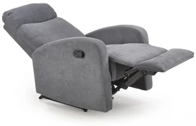 OSLO 1S, fotel 1S ciemny popiel szary, rozkładany, podnóżek, relax
