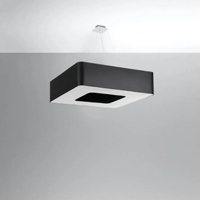 Czarna lampa wisząca z tekstylno-szklanym kloszem Piano – Nice Lamps