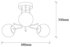 Lampa sufitowa w biało-złotym kolorze ze szklanym kloszem ø 15 cm Daisy – Opviq lights