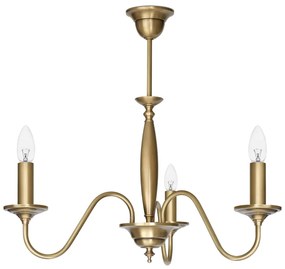 Świecznikowy mosiężny żyrandol trójramienny FS-S3