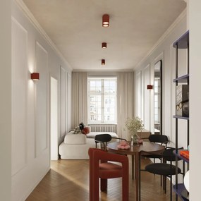 Plafon dwupunktowy AURA 2 ochra czerwona GU10 ryflowany SOLLUX  LIGHTING