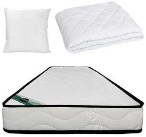 Zestaw pościelowy 90 x 190 cm materac piankowy z pokrowcem bambusowym gr.15cm + kołdra + 1 poduszka - KANANI de NATUREA