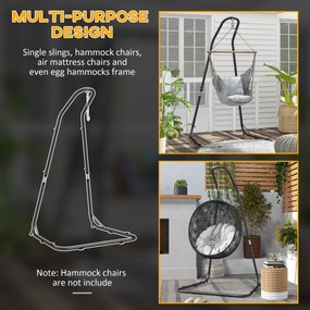 Outsunny Stojak do fotela wiszącego Stojak do fotela bujanego, 133 cm x 116 cm x 195/230 cm, Czarny