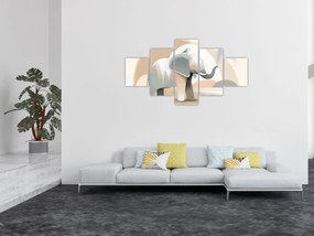 Obraz - Słoń w pastelowych kolorach (125x70 cm)