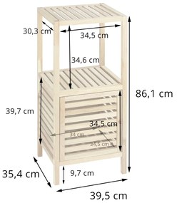 Regał łazienkowy NORWAY z drzwiczkami - 3 poziomy, WENKO