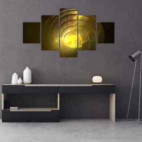 Obraz żółtej abstrakcyjnej spirali (125x70 cm)