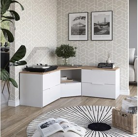 Ściana w salonie biały/sonoma 68x38.2x50 wido