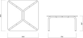 Stolik ze szklanym blatem w kolorze srebra 60x80 cm Uku – noo.ma