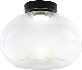 Brena - Okrągła lampa sufitowa z wbudowanym oświetleniem LED Fabas Luce - ściemnialna lampa ścienna LED 19W - Przezroczysta wklęsła