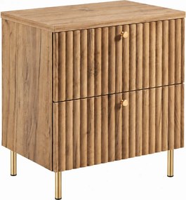 Szafka łazienkowa stojąca z blatem 60, dąb craft złoty + blat dąb craft, uchwyty w trzech kolorach, nogi złote, 60 x 44,4 x 73,6 cm