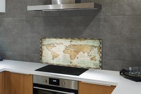 Szklany Panel Historyczna Mapa z Efektem Nadpalenia