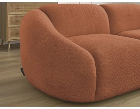 Pomarańczowa sofa z materiału bouclé 230 cm Tina – Bobochic Paris