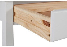 Biało-brązowe biurko z drewna sosnowego Støraa Gava, dł. 100 cm