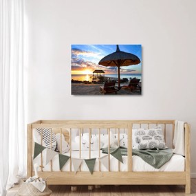 Obraz na szkle - Zachód słońca na Mauritiusie (70x50 cm)
