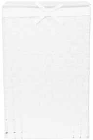 Biały kosz na pranie z pokrywką Compactor Laundry Basket Linen, wys. 60 cm