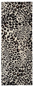 Czarno-beżowy bawełniany ręcznik plażowy 78x200 cm Leopard – Catherine Lansfield
