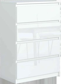 Komoda NUDO - Biały / Front Biały / Połysk / 70 cm / 4 szuflady