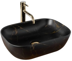 Umywalka nablatowa Rea Belinda Black Marble Mat