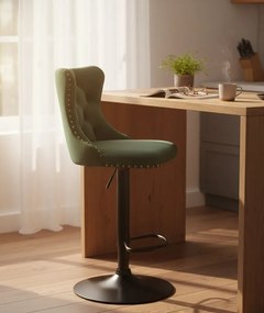 Zielony welurowy hoker glamour pikowany H3-S79