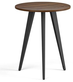 Stolik kawowy PRIMO VIBE, średnica 60 cm, czarna podstawa, orzech