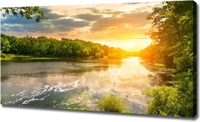 Foto obraz na płótnie Zmierzch nad rzeką