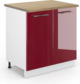 Szafka pod zlew bordowa czerwień wysoki połysk 80x60x82 fame-line