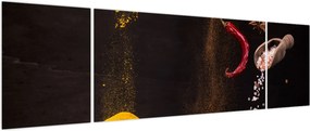 Obraz - Przyprawy w ruchu (170x50 cm)