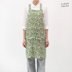 Lniany fartuch Evergreen Damask – Linen Tales