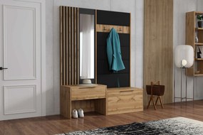 Masseno Garderoba ZENO 148/190/40 cm Nowoczesna Szafa do Przedpokoju Dąb