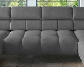 Narożnik PLAZA XL Lewostronny Elektryczna regulacja Tkanina SOLAR 96 WERSAL